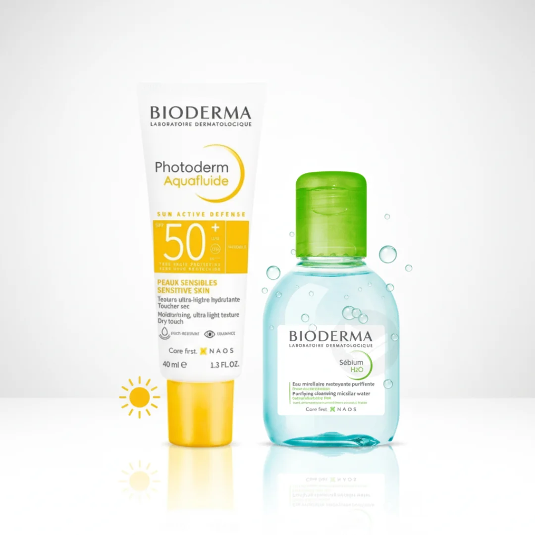 Bioderma Photoderm Aquafluide spf50 Invisible 40ml+Sebium H2o 100ml Pack – Image 2