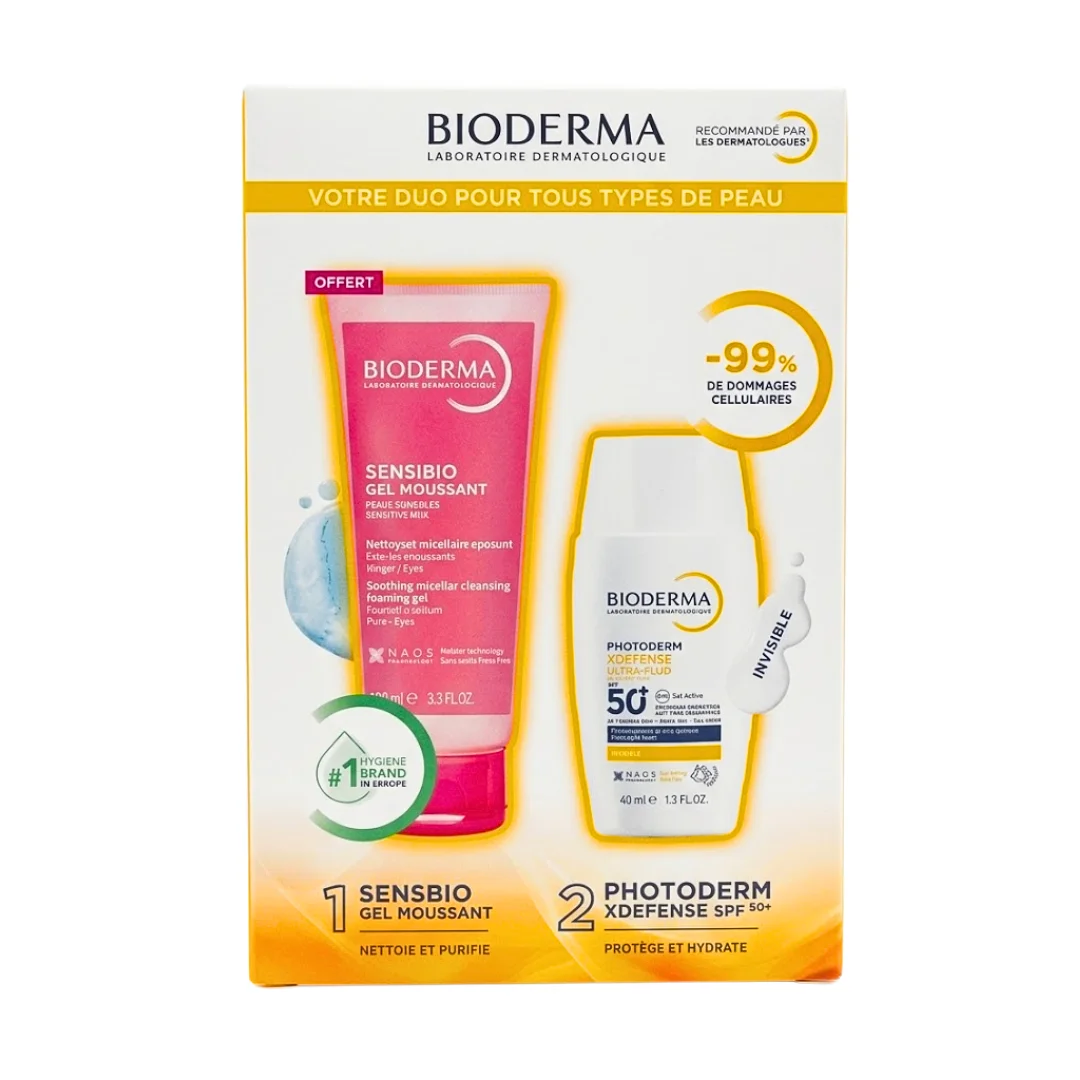 Bioderma Photoderm Xdefense Ultra Fluide Invisible+Sensibio Gel Mousant 100ml Pack – Image 2