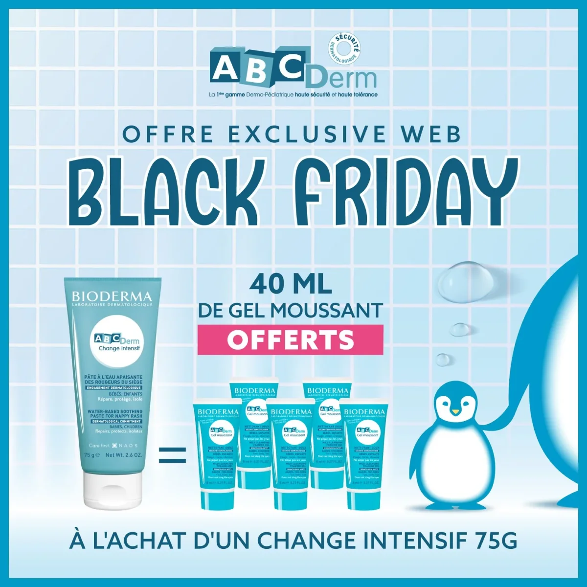 ABCDERM CHANGE INTENSIF 75 G = 40ml Gel moussant Offert – Image 2