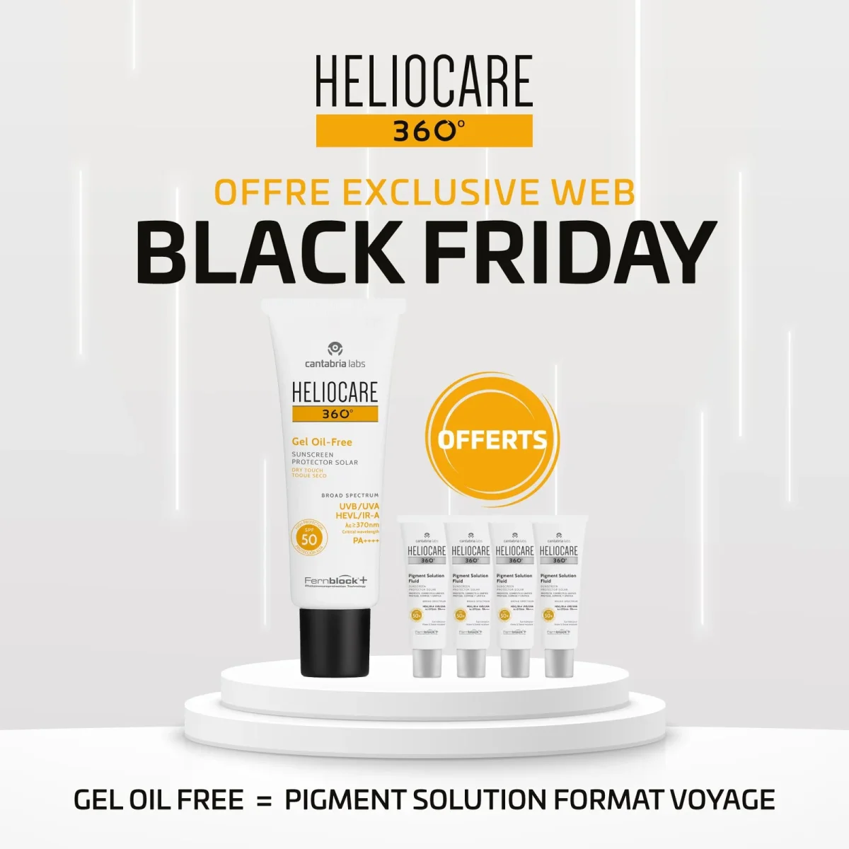 Heliocare – Heliocare 360º Gel Oil-free SPF 50 – 50 ml = 4 Miniatures Offertes – Image 2
