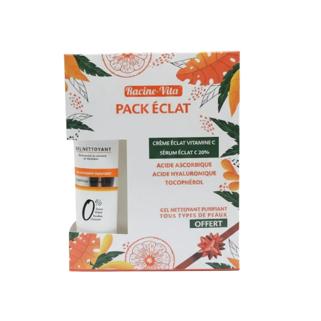 Racine Vita Pack Eclat Serum Vitamine C+ Creme Eclat Vitamine C+ Gel Nettoyant – Image 2