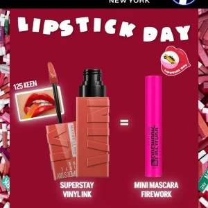 MAYBELLINE SUPERSTAY VINYL INK 125 KEEN NU INT = MINI MASCARA FIREWORK