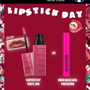MAYBELLINE 20 SUPERSTAY VINYL INK COY = MINI MASCARA FIREWORK