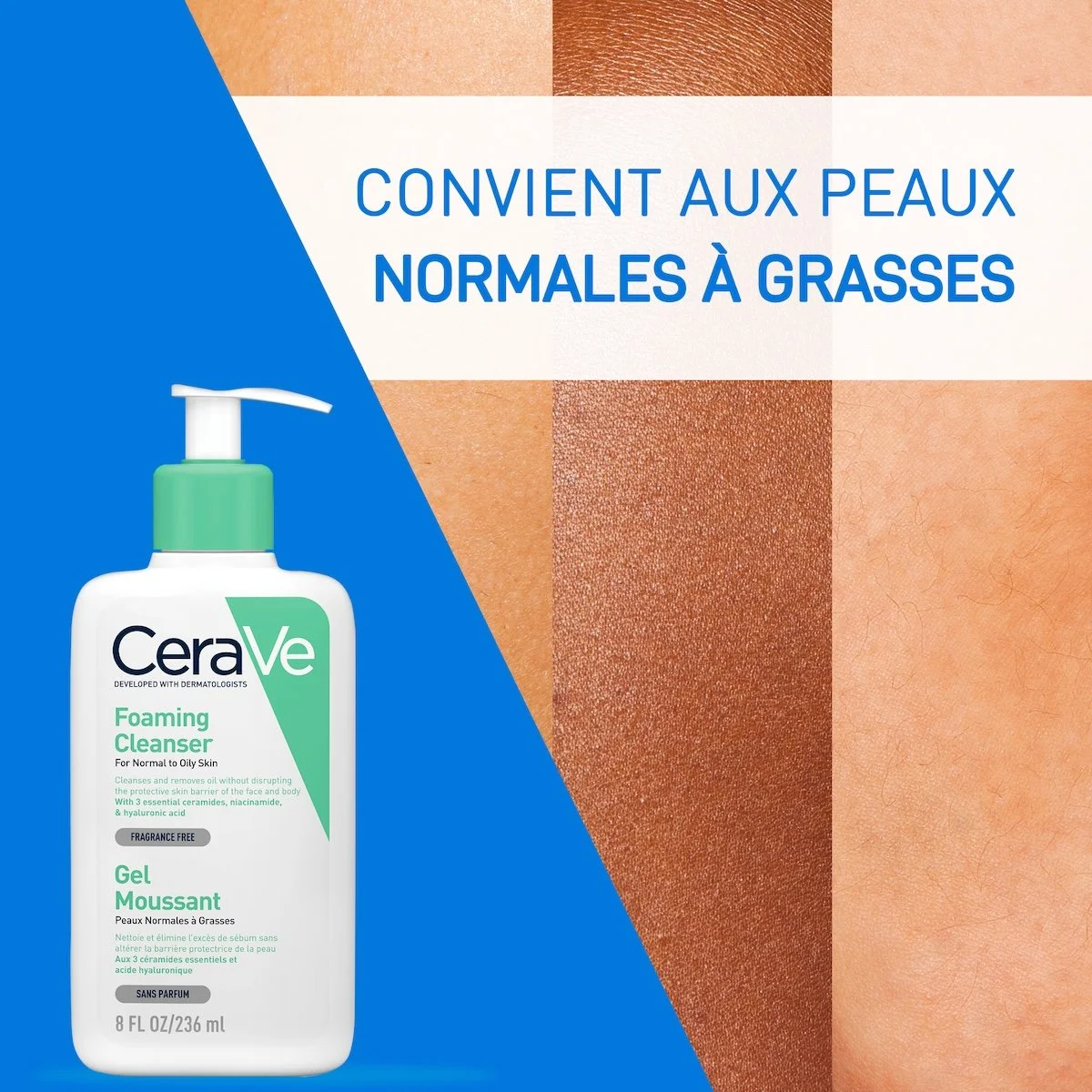 CeraVe Gel Moussant Nettoyant Peau Normale à Grasse | 236ml – Image 8