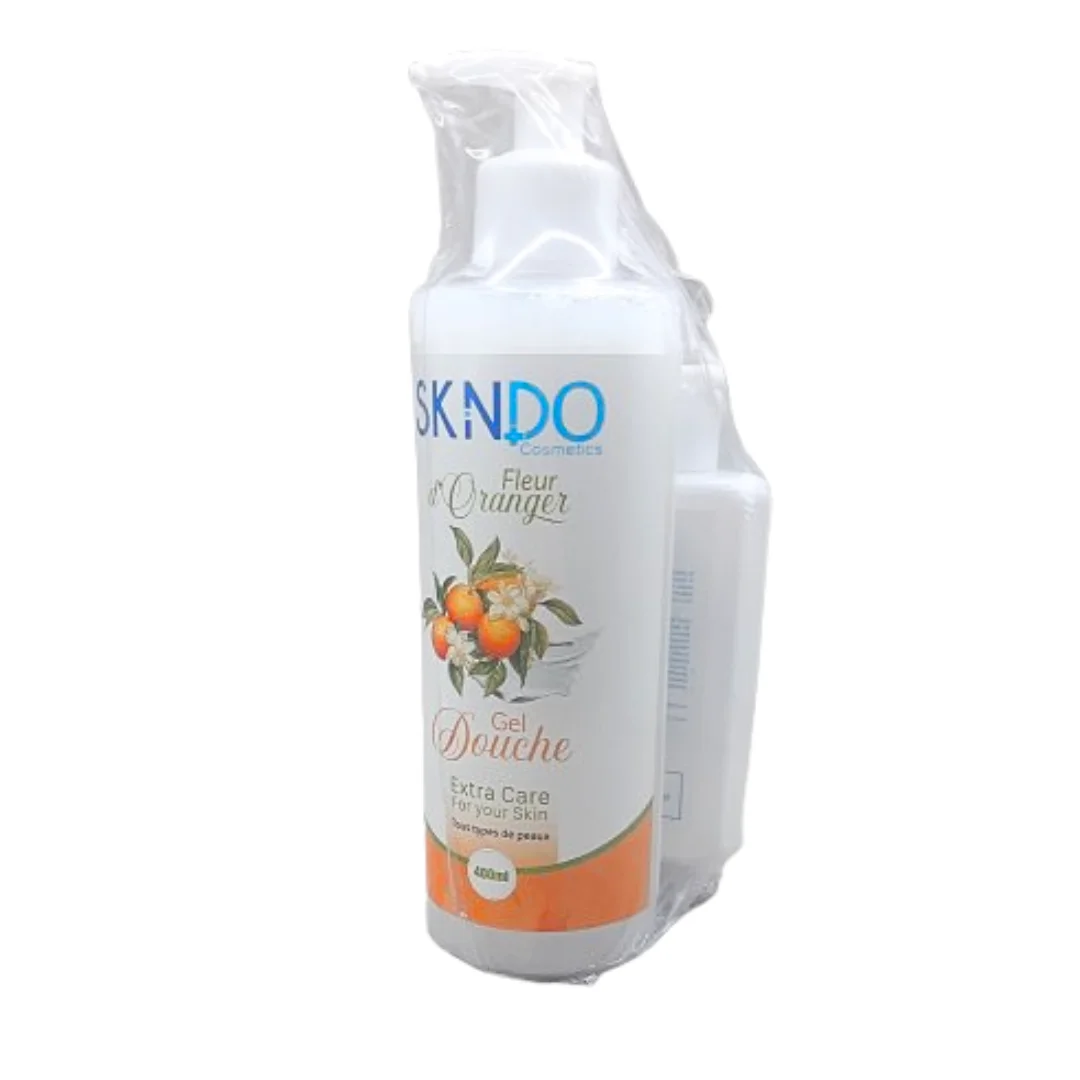 Skindo Duo Pack Gel Douche Fleur D’orange 400ml+Lait Corporel 125ml – Image 2