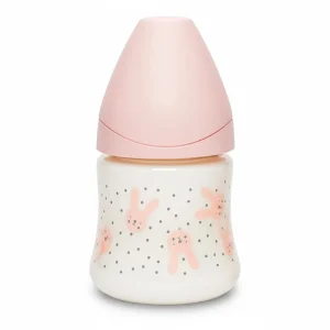 Suavinex Biberon Rabbit  Avec Tetine Debit Ronde Lent +0m Pink