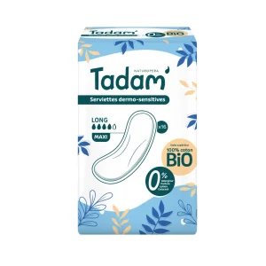Tadam Serviette Ultra Coton Bio Long Maxi 16 unités