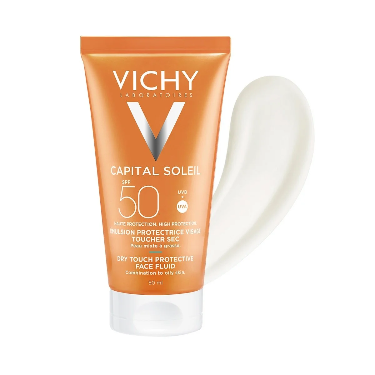 Vichy Capital Soleil Émulsion Anti-Brillance Toucher Sec SPF50 Peau Sensible Mixte à Grasse | 50ml = Minerale 89 10ml Offert – Image 6