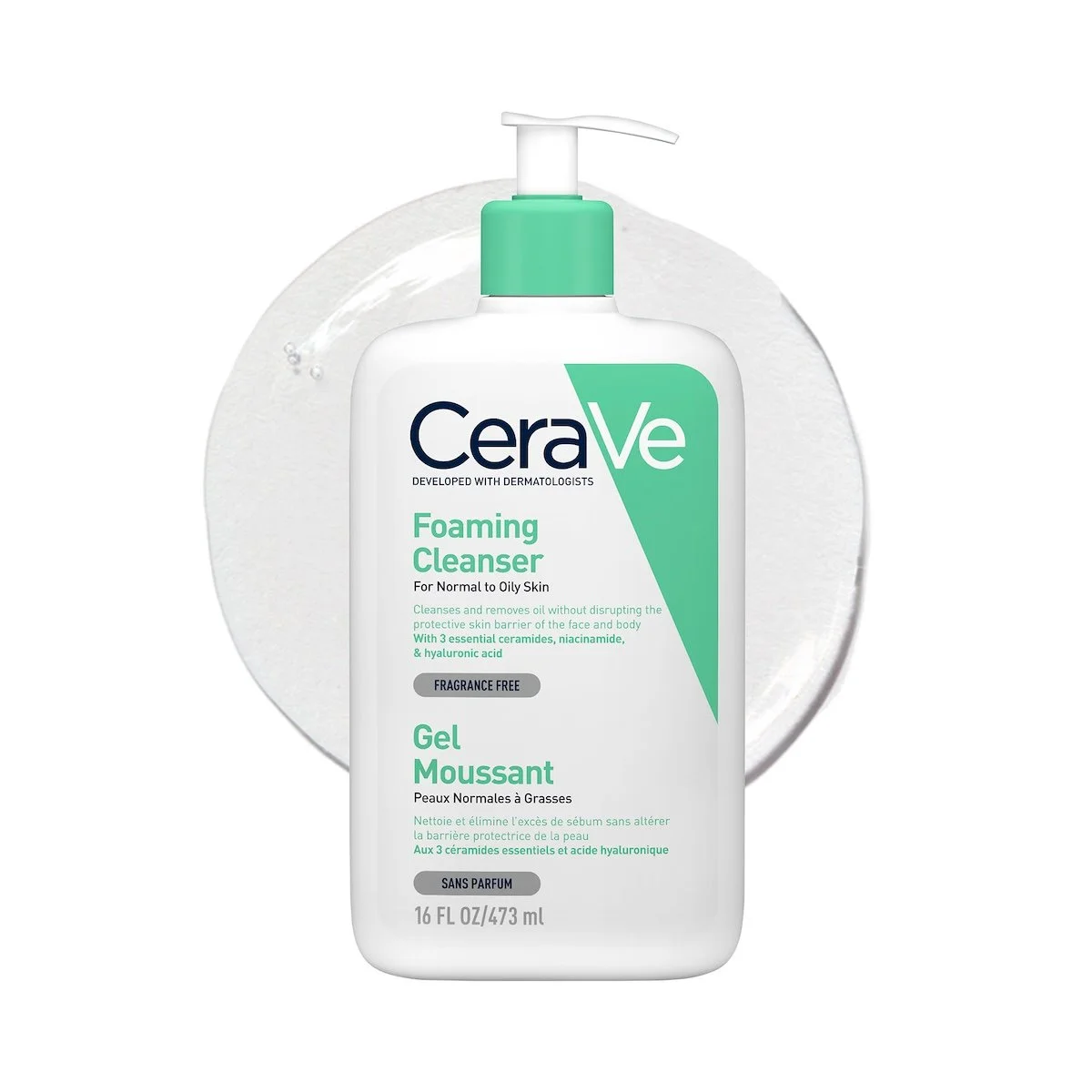 CeraVe Gel Moussant Nettoyant Peau Normale à Grasse | 473ml – Image 5