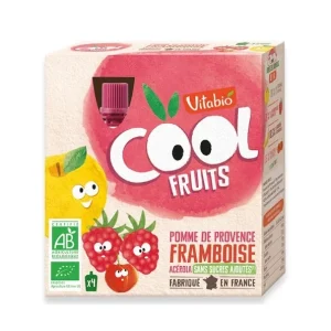 VITABIO COOL FRUITS POMME FRAMBOISE 4 X 90G