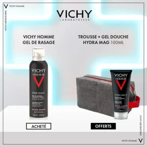 Vichy Homme Gel de rassage 150ml+hydra mag C 100ml Trousse