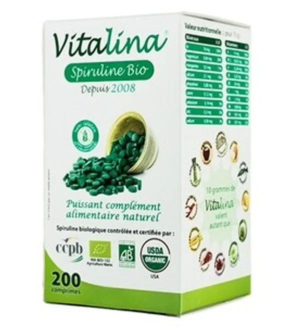 Vitalina Spiruline Bio – 200 Comprimés – Image 2