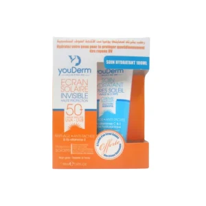 Youderm Ecran invisible spf50+ 50ml + Apres-Soleil 100ml Hydratant Pack