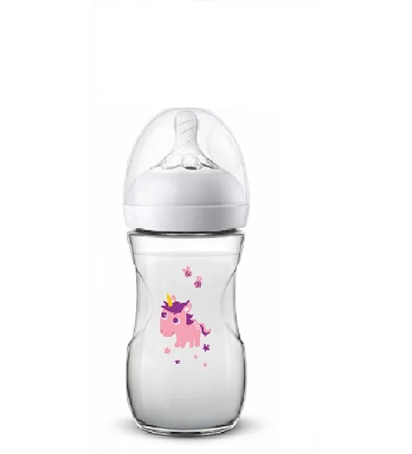 AVENT NATURAL BIBERON DEBIT LENT DES 1 MOIS Unicorn 260ML – Image 2