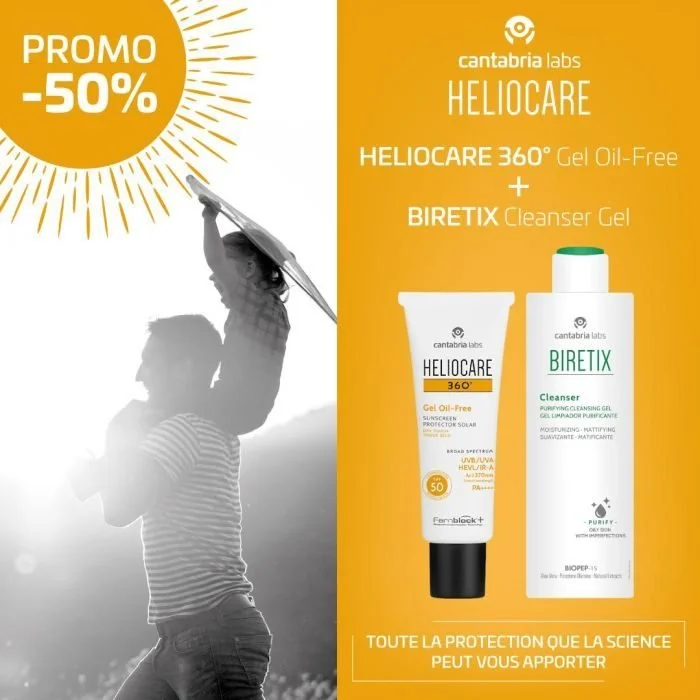 Heliocare – Heliocare 360º Gel Oil-free SPF 50 – 50 ml = Biretix Cleanser 200ml – Image 2