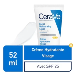 CeraVe Crème Hydratante Visage SPF25 Peau Normale à Sèche | 52ml