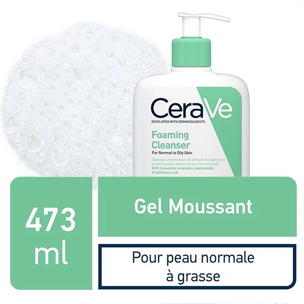 CeraVe Gel Moussant Nettoyant Peau Normale à Grasse | 473ml – Image 2