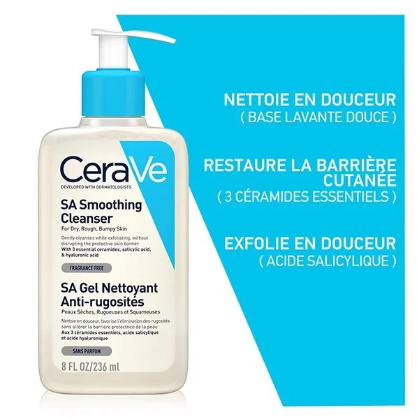 CeraVe SA Gel Nettoyant Anti-Rugosités Peau Sèche et Rugueuse | 236ml – Image 4