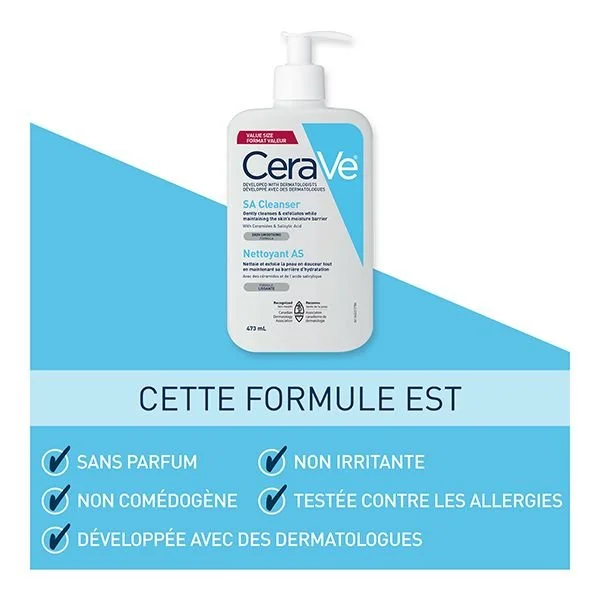 CeraVe SA Gel Nettoyant Anti-Rugosités Peau Sèche et Rugueuse | 236ml – Image 8