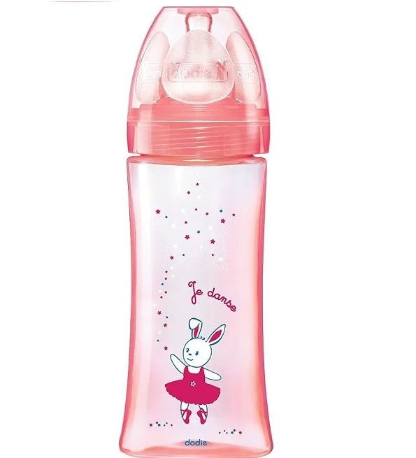 Dodie Biberon Multi Perfore Tetine Debit 2 Rose 0-6mois 270ml