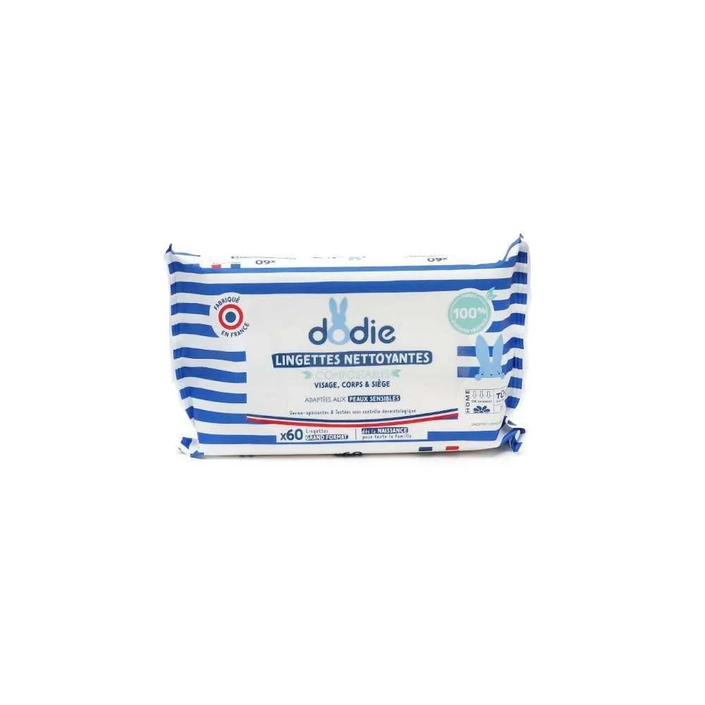 Dodie – Lingettes nettoyantes fibres biodégradables – 70 lingettes – Image 2