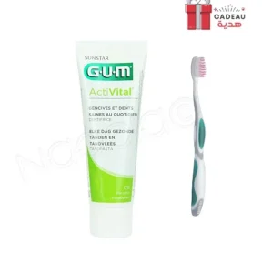 Gum Dentifrice ActiVital 75ml + Brosse à Dent Offerte
