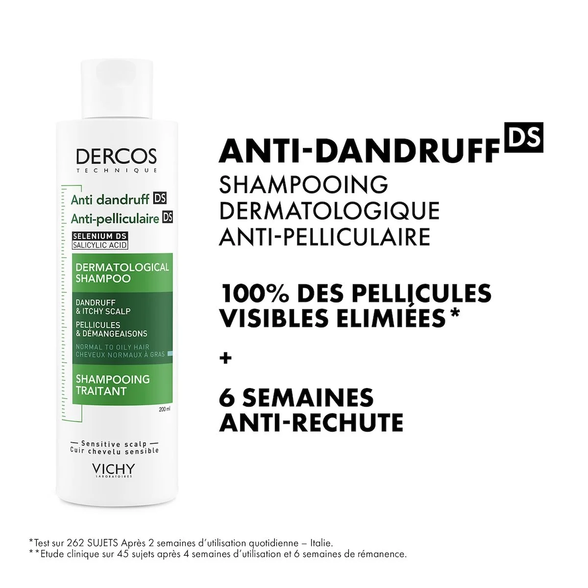 Vichy Dercos Shampoing Traitant Anti-Pelliculaire Cheveux Normaux à Gras | 200ml = Serviette Offerte – Image 9