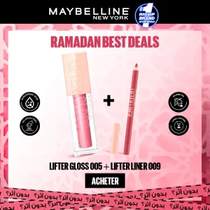 Maybelline Lifter Gloss 005 Petal 5.4ml + Lifter Liner 009 Peaking Pack