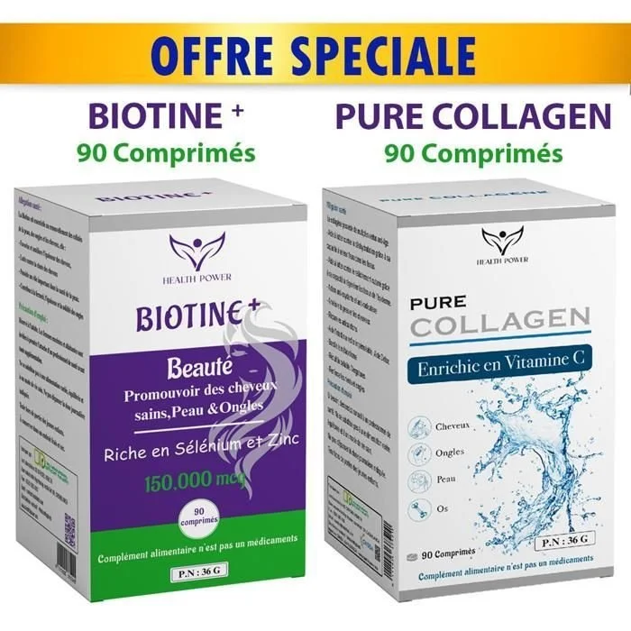HEALTH POWER PURE COLLAGEN 90 Comprimés +BIOTINE 90 Comprimés – Image 2