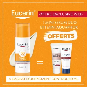 EUCERIN ECRAN PIGMENT CONTROLE SPF 50 + 50 ML = Mini Serum Duo + Mini Aquaphor Offerts