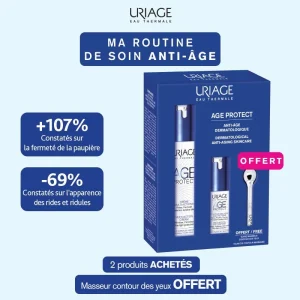 URIAGE Age protect Duo Coffret Crème Peau Normale à Sèche = Contour des Yeux + Masseur CTY