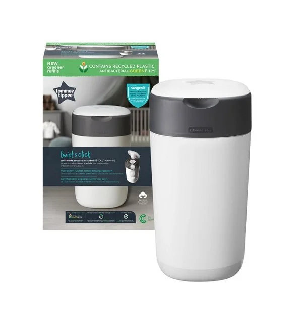 Tommee Tippee Poubelle à Couches Anti-Odeur Twist & Click- Blanc – Image 2