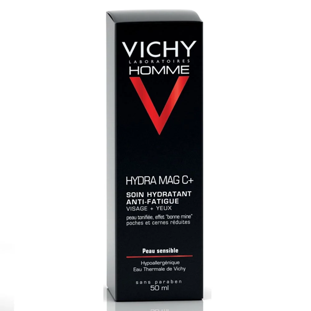 Vichy Homme Hydra Mag C+ Soin Hydratant Anti-Fatigue Visage et Yeux Sensibles | 50ml – Image 3