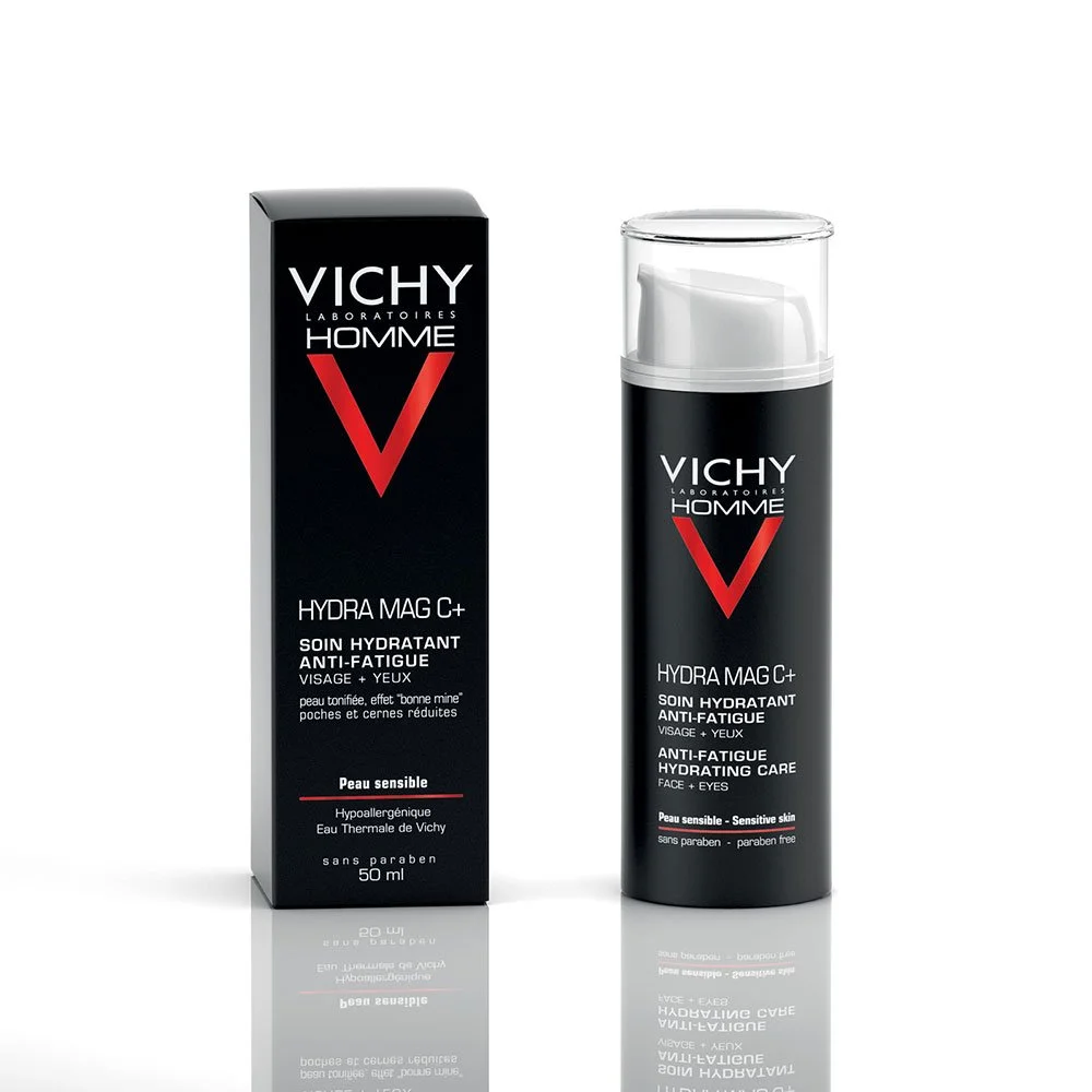 Vichy Homme Hydra Mag C+ Soin Hydratant Anti-Fatigue Visage et Yeux Sensibles | 50ml – Image 4