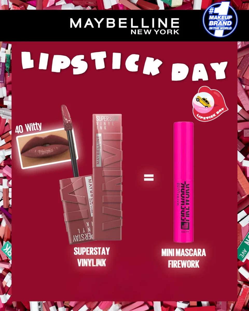 MAYBELLINE 40 SUPERSTAY VINYL INK WITTY = MINI MASCARA FIREWORK